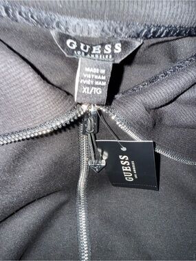 Guess Black Zip-Front Sweatshirt with White Logo